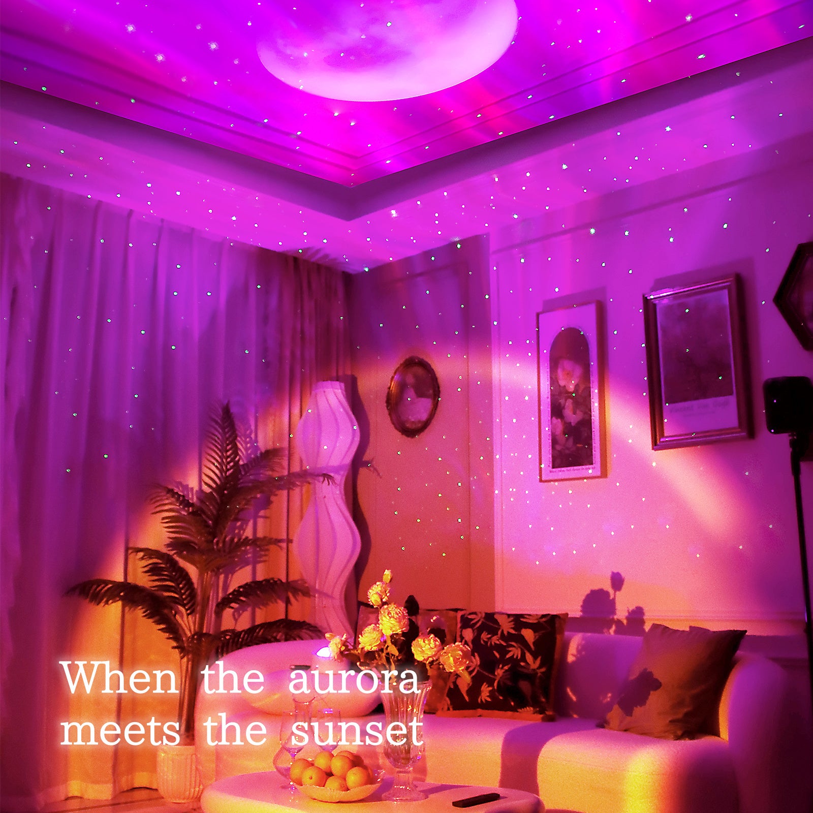 2025 New Double Effect Northern Lights Projector Lamp Milky Way Atmosphere Lamp Starry Sky Lamp White Noise Projector Lamp With Rometes
