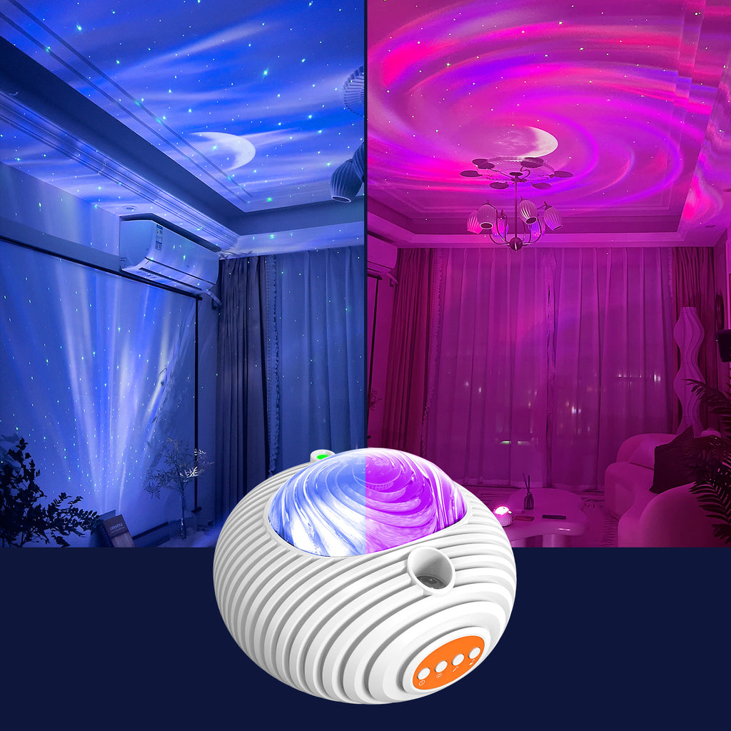 2025 New Double Effect Northern Lights Projector Lamp Milky Way Atmosphere Lamp Starry Sky Lamp White Noise Projector Lamp With Rometes