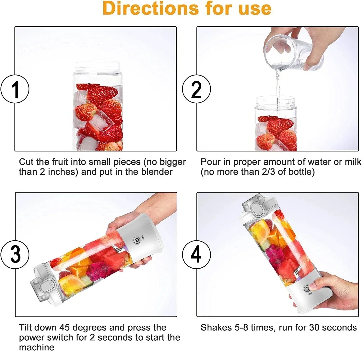 Portable Blender 600ml – USB Rechargeable Smoothie Maker